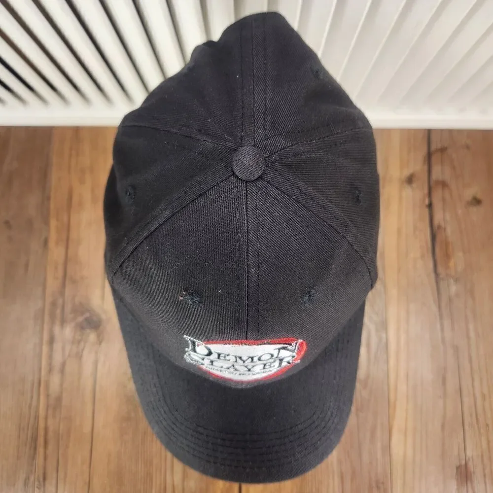 Demon Slayer Kimetsu No Yaiba Hat Cap Strap Back Black Anime Manga Series Logo